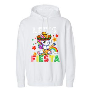 Cinco De Mayo Party Lets Fiesta Dancing Mexican Unicorn Garment-Dyed Fleece Hoodie