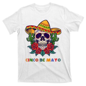 Cinco De Mayo Skull Floral Celebration T-Shirt