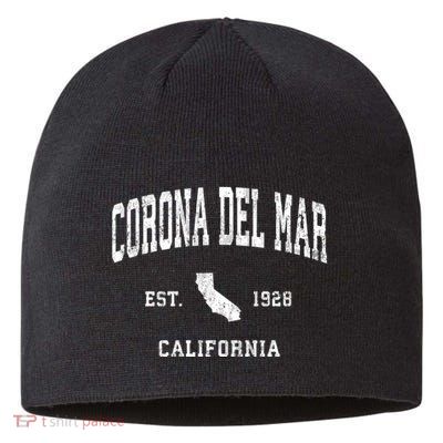 Corona Del Mar California Ca Vintage Established Athletic Sustainable Beanie