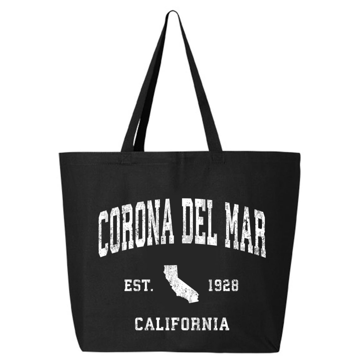 Corona Del Mar California Ca Vintage Established Athletic 25L Jumbo Tote