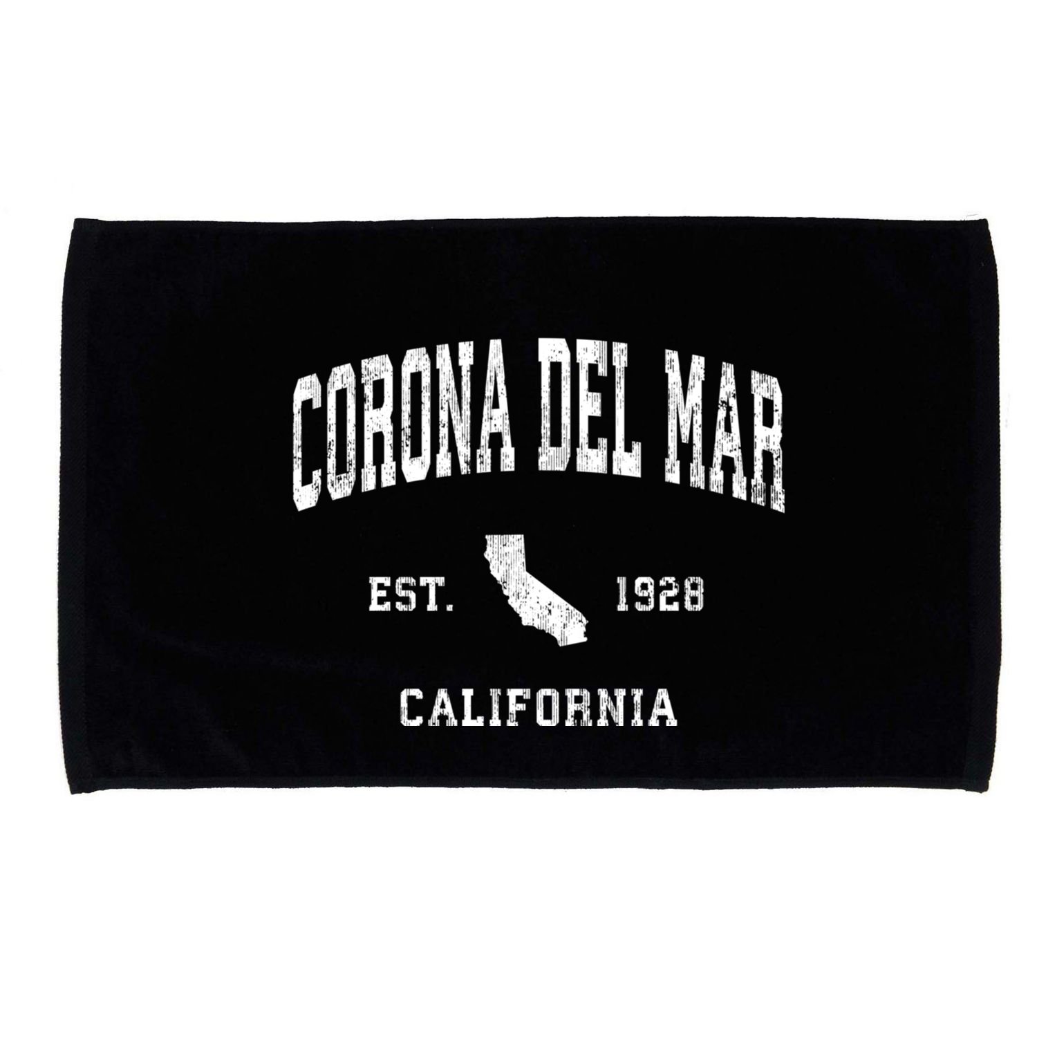 Corona Del Mar California Ca Vintage Established Athletic Microfiber Hand Towel