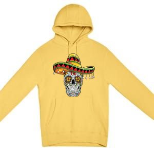 Cinco De Mayo Fiesta Skull Premium Pullover Hoodie