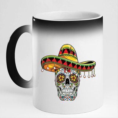 Cinco De Mayo Fiesta Skull 11oz Black Color Changing Mug