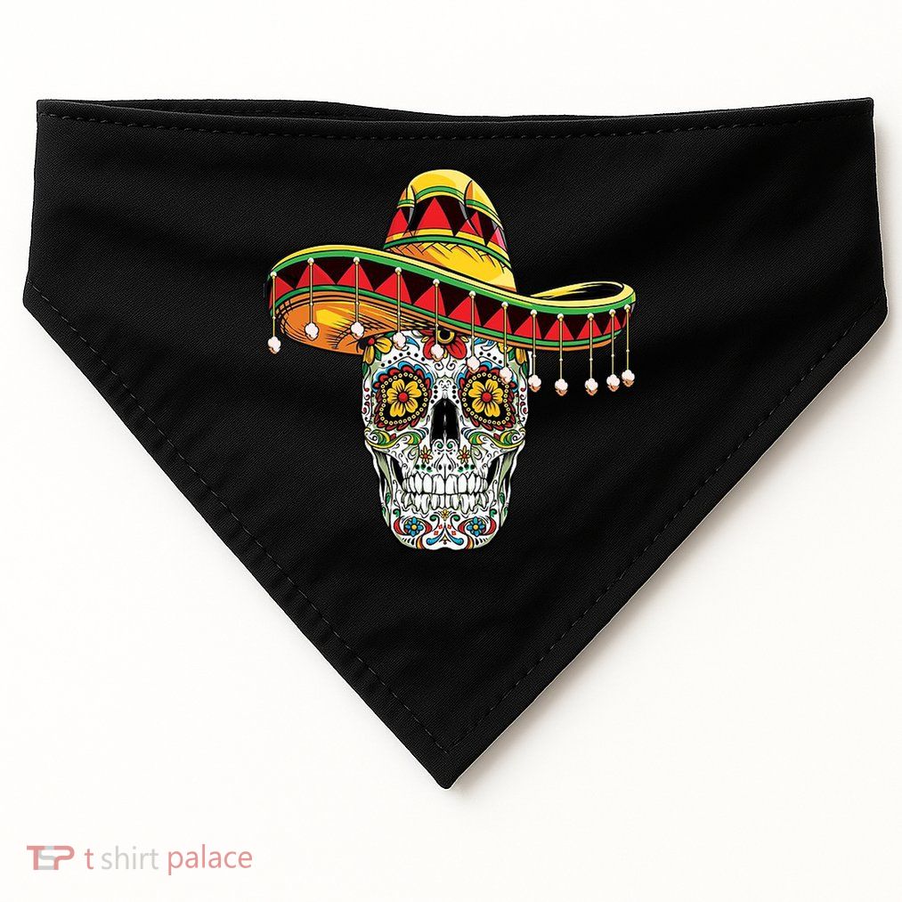 Cinco De Mayo Fiesta Skull USA-Made Doggie Bandana