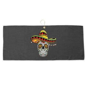 Cinco De Mayo Fiesta Skull Large Microfiber Waffle Golf Towel