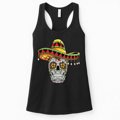 Cinco De Mayo Fiesta Skull Womens Tank Top