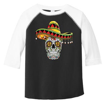 Cinco De Mayo Fiesta Skull Toddler Fine Jersey T-Shirt