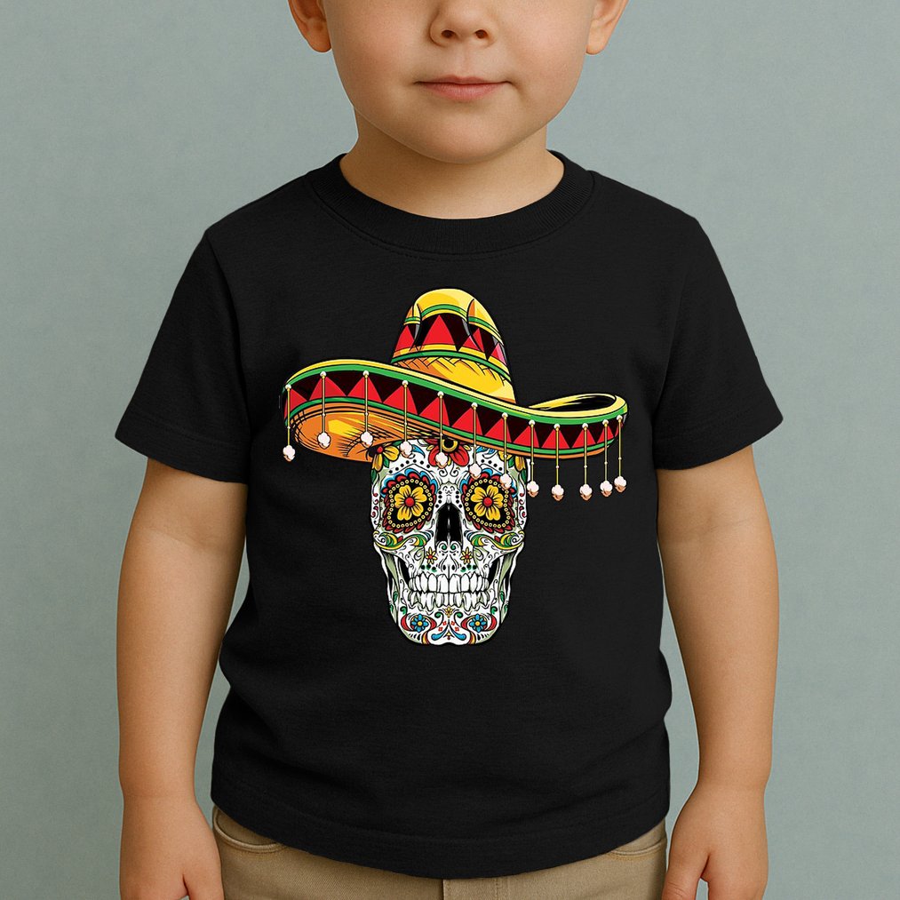 Cinco De Mayo Fiesta Skull Toddler T-Shirt