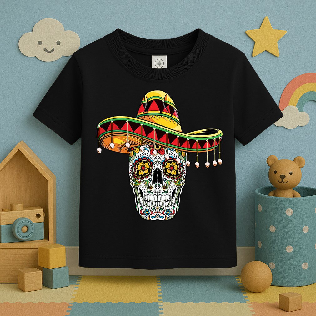 Cinco De Mayo Fiesta Skull Toddler T-Shirt