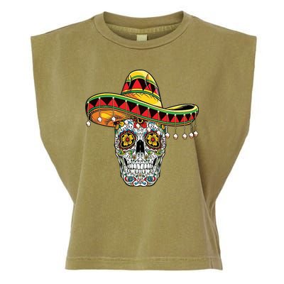 Cinco De Mayo Fiesta Skull Garment-Dyed Women's Muscle Tee