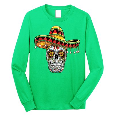 Cinco De Mayo Fiesta Skull Long Sleeve Shirt