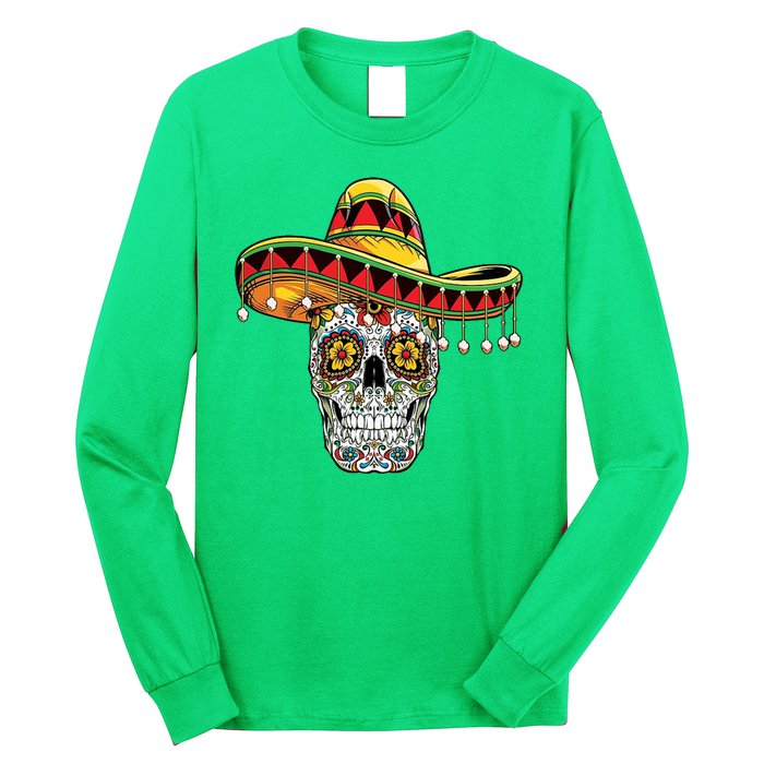 Cinco De Mayo Fiesta Skull Long Sleeve Shirt