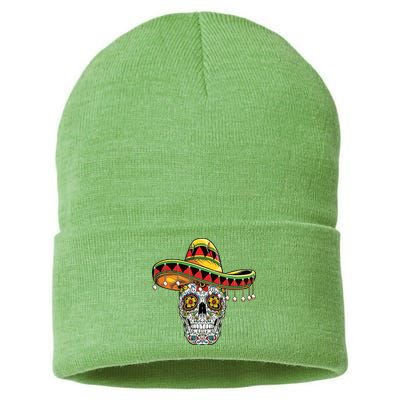 Cinco De Mayo Fiesta Skull Sustainable Knit Beanie
