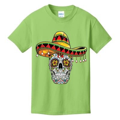 Cinco De Mayo Fiesta Skull Kids T-Shirt