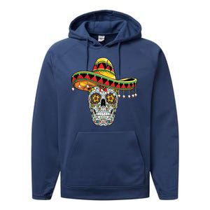 Cinco De Mayo Fiesta Skull Performance Fleece Hoodie