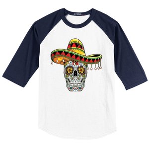 Cinco De Mayo Fiesta Skull Baseball Sleeve Shirt