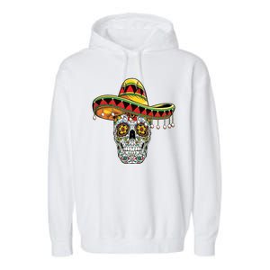 Cinco De Mayo Fiesta Skull Garment-Dyed Fleece Hoodie