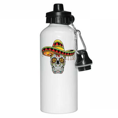 Cinco De Mayo Fiesta Skull Aluminum Water Bottle