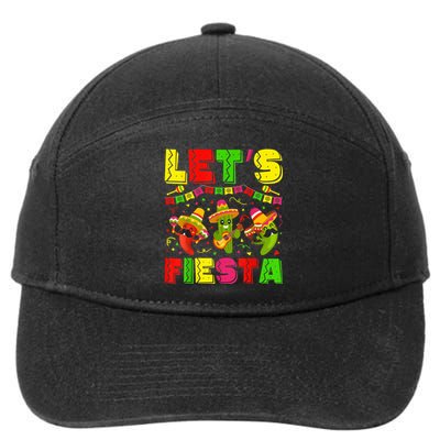 Cinco De Mayo Lets Fiesta Squad 5 De Mayo Mexican Fiesta 7-Panel Snapback Hat