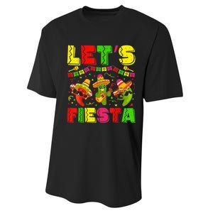 Cinco De Mayo Lets Fiesta Squad 5 De Mayo Mexican Fiesta Performance Sprint T-Shirt