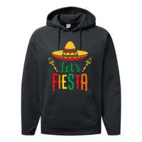 Cinco De Mayo Let's Fiesta Cactus Sombrero Hat Funny Gift Performance Fleece Hoodie