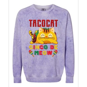 Cinco De Meow Taco Cat Mexican Cat Lovers Colorblast Crewneck Sweatshirt