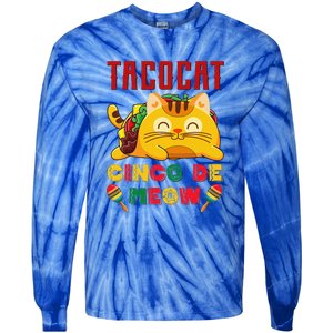 Cinco De Meow Taco Cat Mexican Cat Lovers Tie-Dye Long Sleeve Shirt