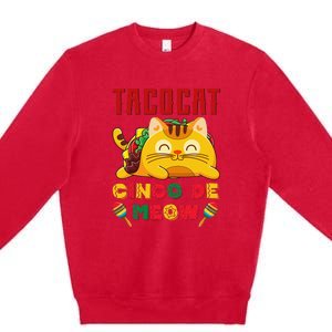 Cinco De Meow Taco Cat Mexican Cat Lovers Premium Crewneck Sweatshirt