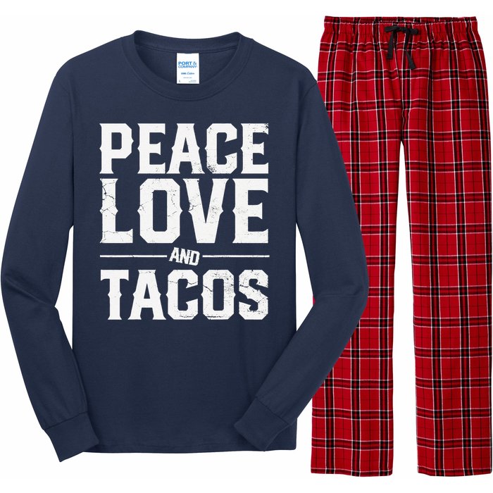 Cinco De Mayo Peace Love And Tacos Mexican Gift Long Sleeve Pajama Set