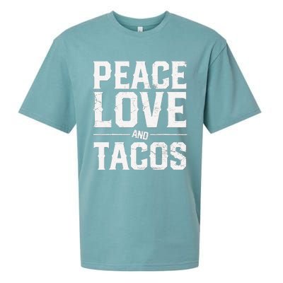 Cinco De Mayo Peace Love And Tacos Mexican Gift Sueded Cloud Jersey T-Shirt