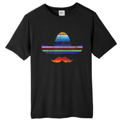 Cinco De Mayo Serape Blanket Inspired Sombrero Mustache Tall Fusion ChromaSoft Performance T-Shirt