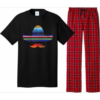 Cinco De Mayo Serape Blanket Inspired Sombrero Mustache Pajama Set