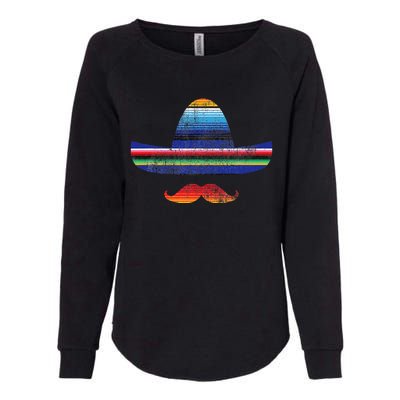 Cinco De Mayo Serape Blanket Inspired Sombrero Mustache Womens California Wash Sweatshirt