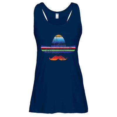 Cinco De Mayo Serape Blanket Inspired Sombrero Mustache Ladies Essential Flowy Tank