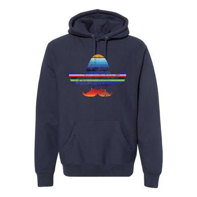 Cinco De Mayo Serape Blanket Inspired Sombrero Mustache Premium Hoodie