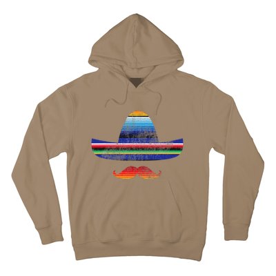 Cinco De Mayo Serape Blanket Inspired Sombrero Mustache Hoodie