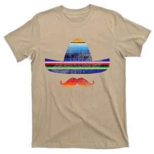 Cinco De Mayo Serape Blanket Inspired Sombrero Mustache T-Shirt