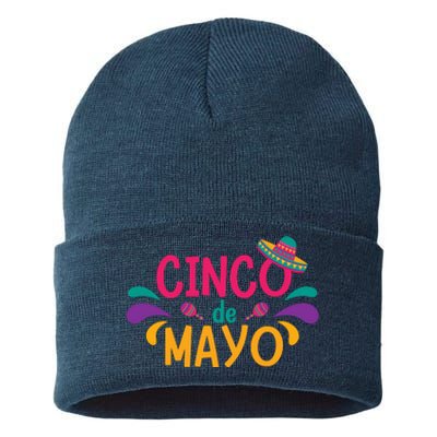 Cinco De Mayo Fiesta Mexican Party Sustainable Knit Beanie