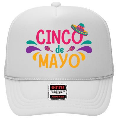 Cinco De Mayo Fiesta Mexican Party High Crown Mesh Back Trucker Hat