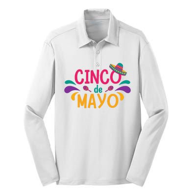 Cinco De Mayo Fiesta Mexican Party Silk Touch Performance Long Sleeve Polo