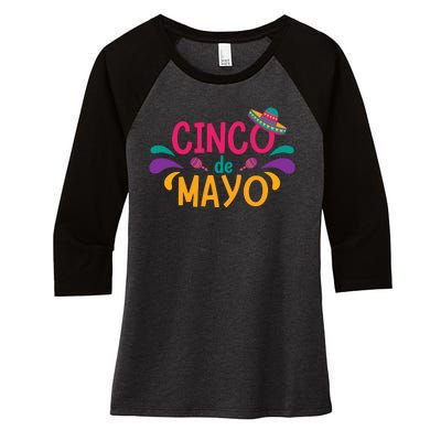 Cinco De Mayo Fiesta Mexican Party Women's Tri-Blend 3/4-Sleeve Raglan Shirt