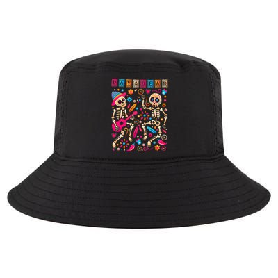 Colorful Dancing Mexican Skeletons Cute Day Of The Dead Cool Comfort Performance Bucket Hat