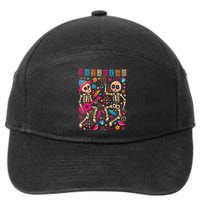 Colorful Dancing Mexican Skeletons Cute Day Of The Dead 7-Panel Snapback Hat