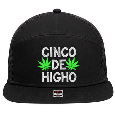 Cinco De Mayo Weed Funny Party 420 Gifts 7 Panel Mesh Trucker Snapback Hat