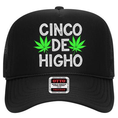 Cinco De Mayo Weed Funny Party 420 Gifts High Crown Mesh Back Trucker Hat