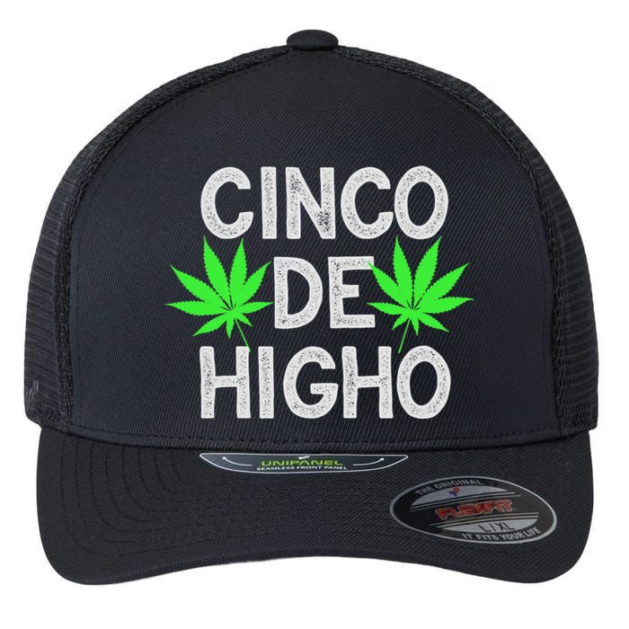 Cinco De Mayo Weed Funny Party 420 Gifts Flexfit Unipanel Trucker Cap