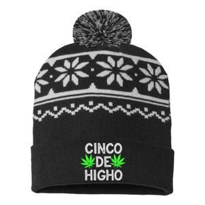 Cinco De Mayo Weed Funny Party 420 Gifts USA-Made Snowflake Beanie