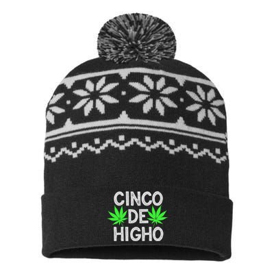 Cinco De Mayo Weed Funny Party 420 Gifts USA-Made Snowflake Beanie