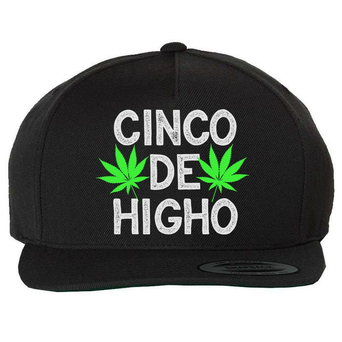 Cinco De Mayo Weed Funny Party 420 Gifts Wool Snapback Cap