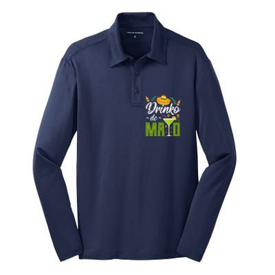 Cinco De Mayo Drinko De Mayo Fiesta Mexican Silk Touch Performance Long Sleeve Polo